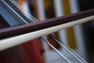 cello, cello bow, cello bow on strings.jpg
