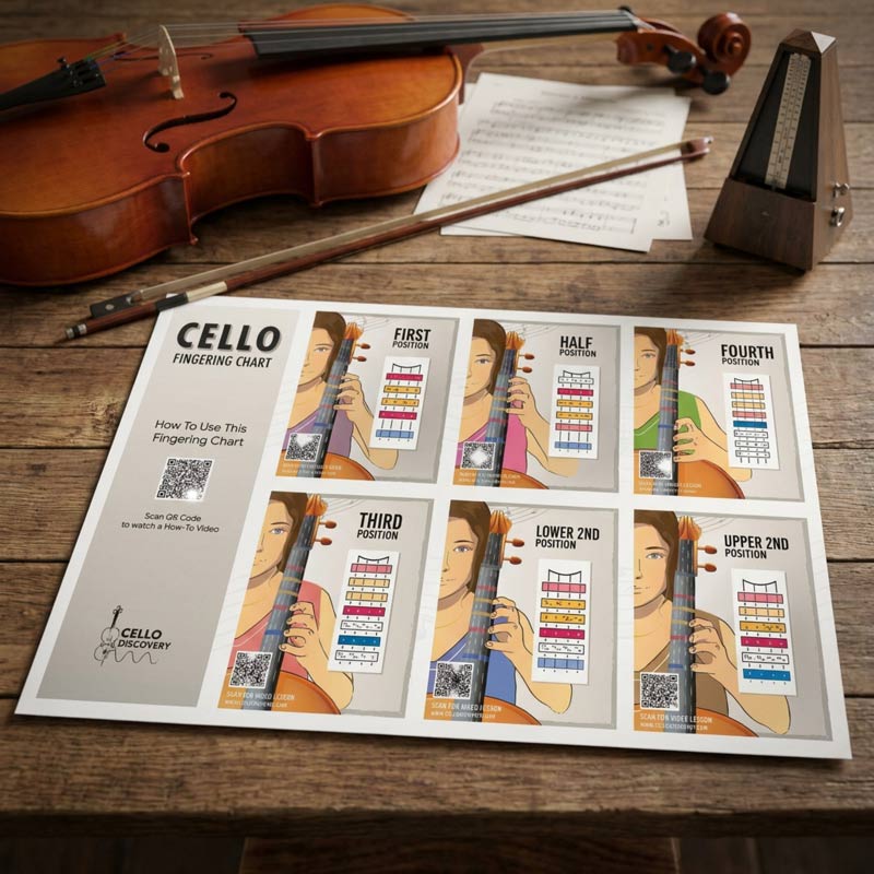 Cello Discovery fingering chart poster
